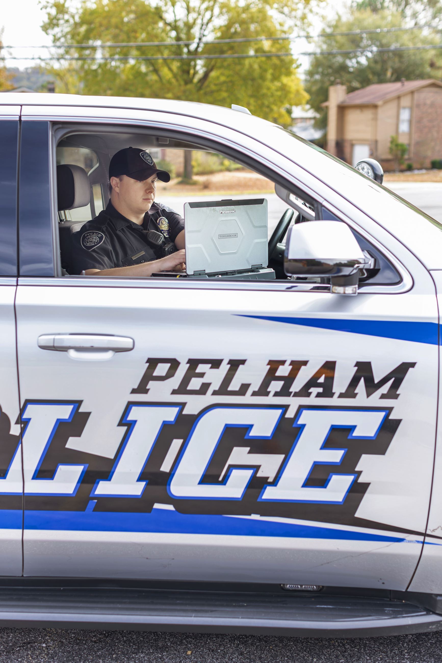 Officer in a patrol vehicle